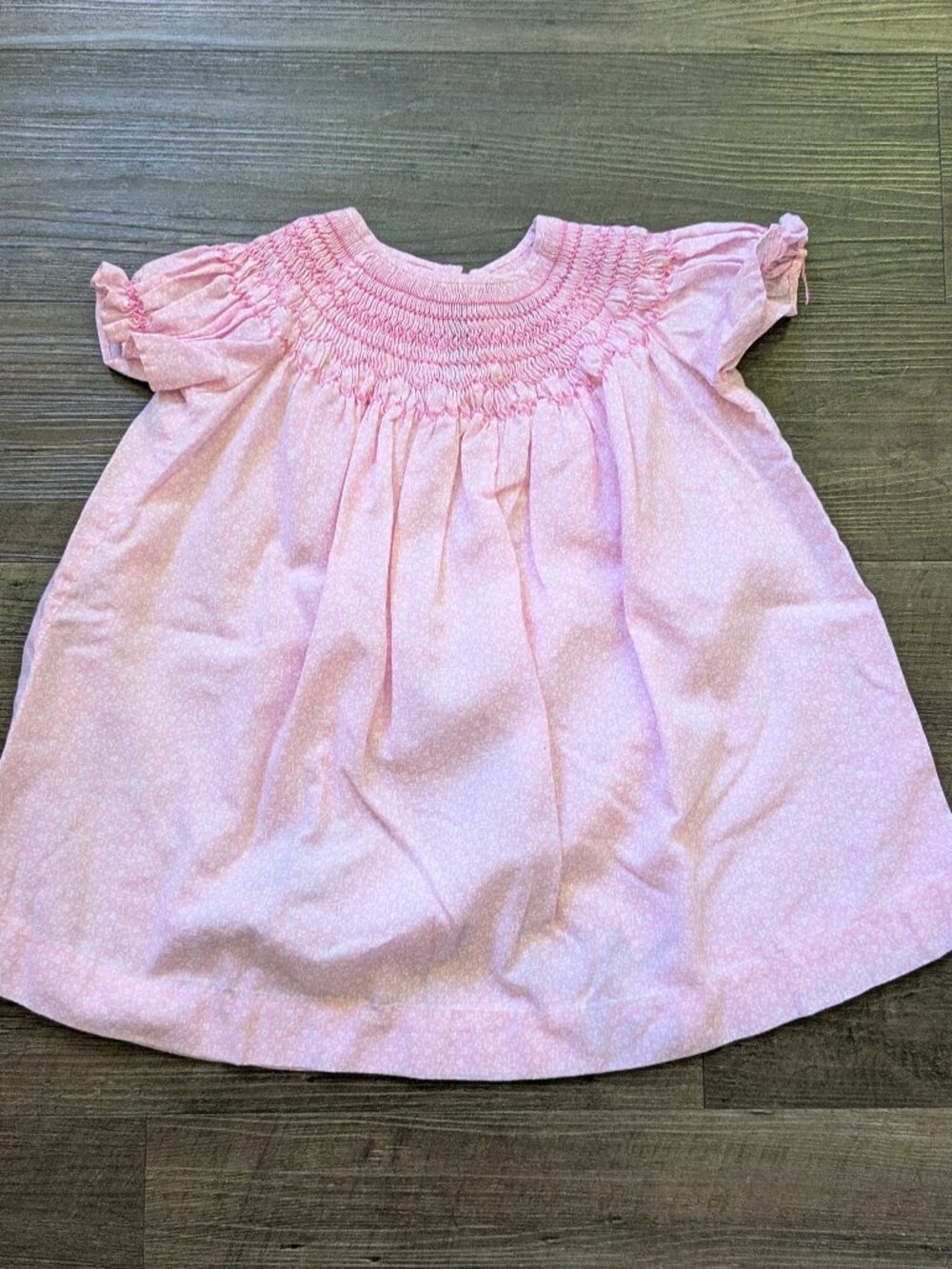 Vintage Girl's Light Pink Smocked Dress